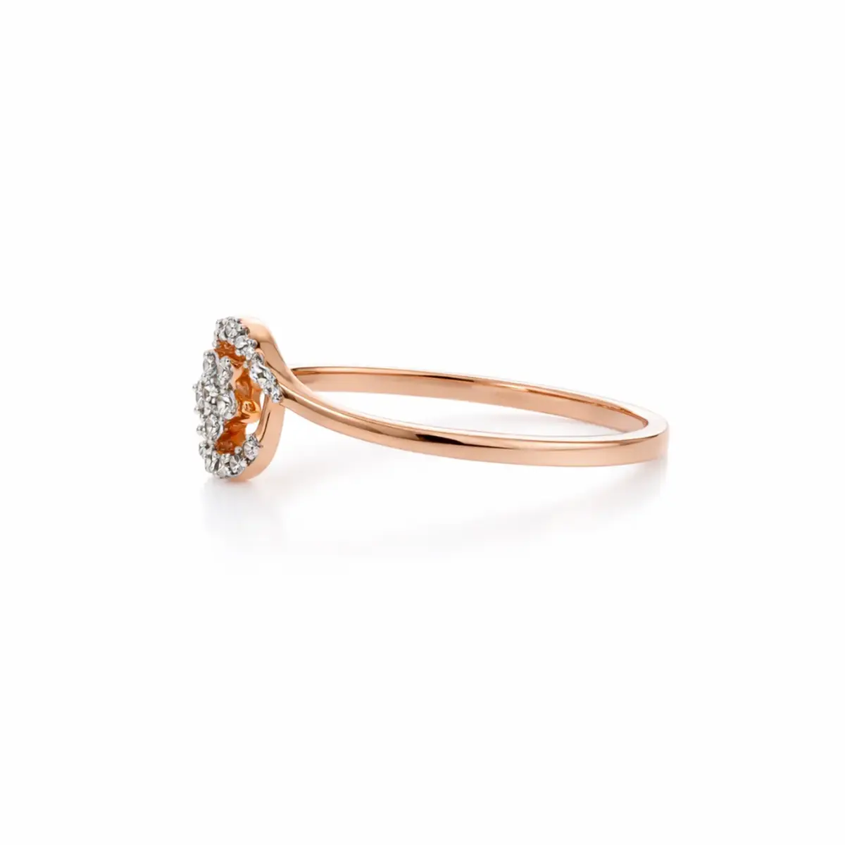 0.06 CT NATURAL DIAMOND WOMENS RING 18K GOLD